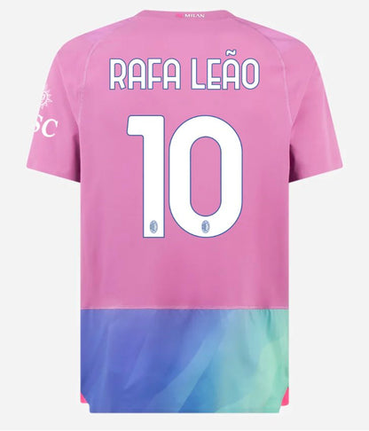 AC MILAN ADULT XL RAFA LEAO 3RD JERSEY PINK CHAMPIONS LEAGUE PATCH EDITION