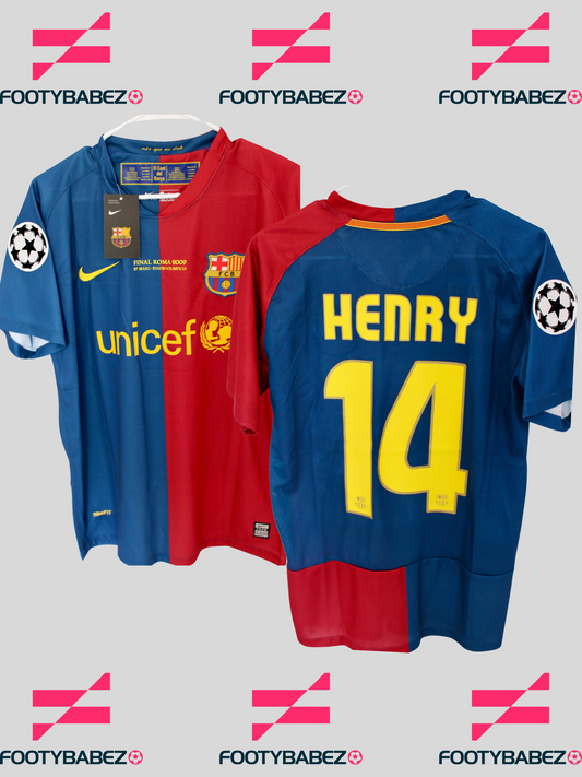 2008/2009 RARE Thierry Henry Champions League Final Shirt vs Manchester United 2009