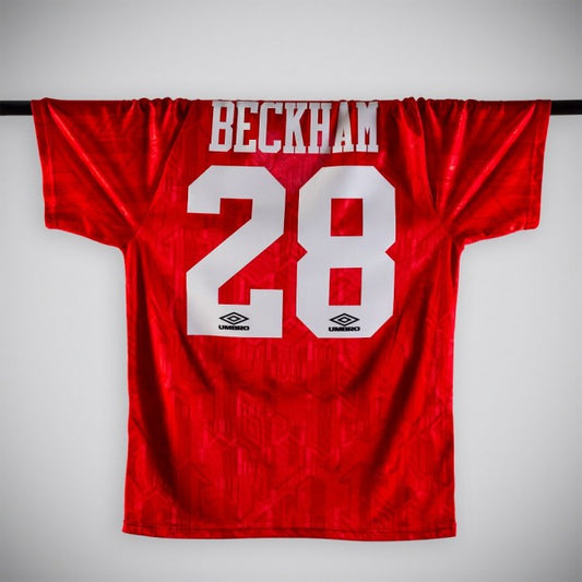 MAN UNITED ADULT David Beckham RETRO Man United Adult Large