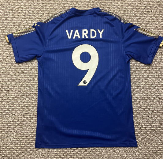 LEICESTER CITY FC JAMIE VARDY SOCCER JERSEY KING POWER AUTHENTIC. Size L