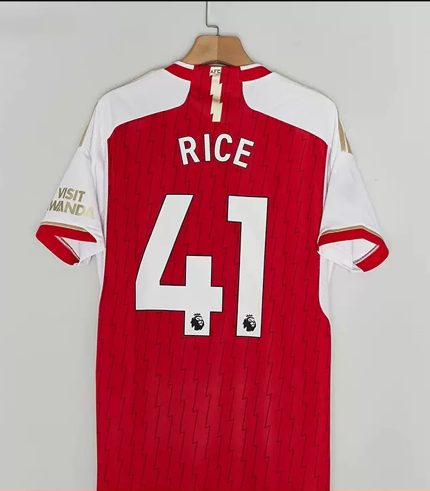 ARSENAL ADULT DECLAN RICE 23/24 New Season Soccer Jersey Football Shirt RED AL